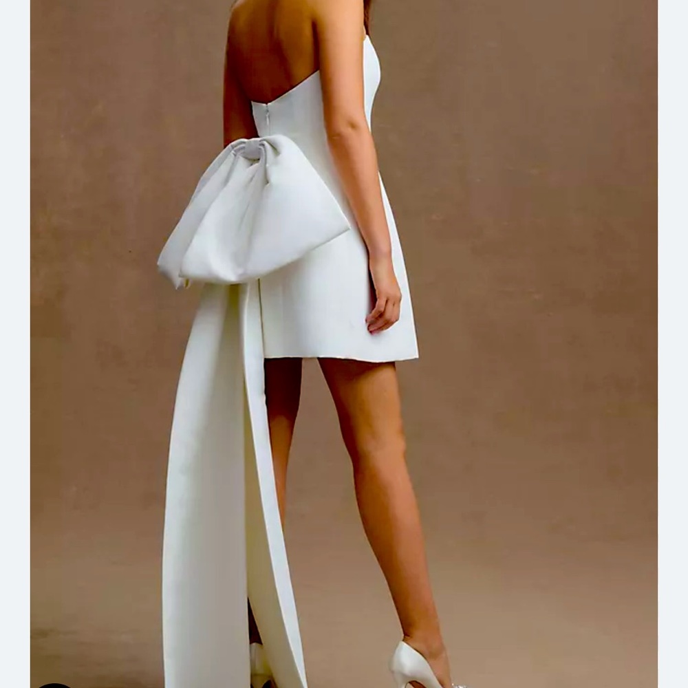 Sachin & Babi Grace Strapless Back-Bow Mini Dress